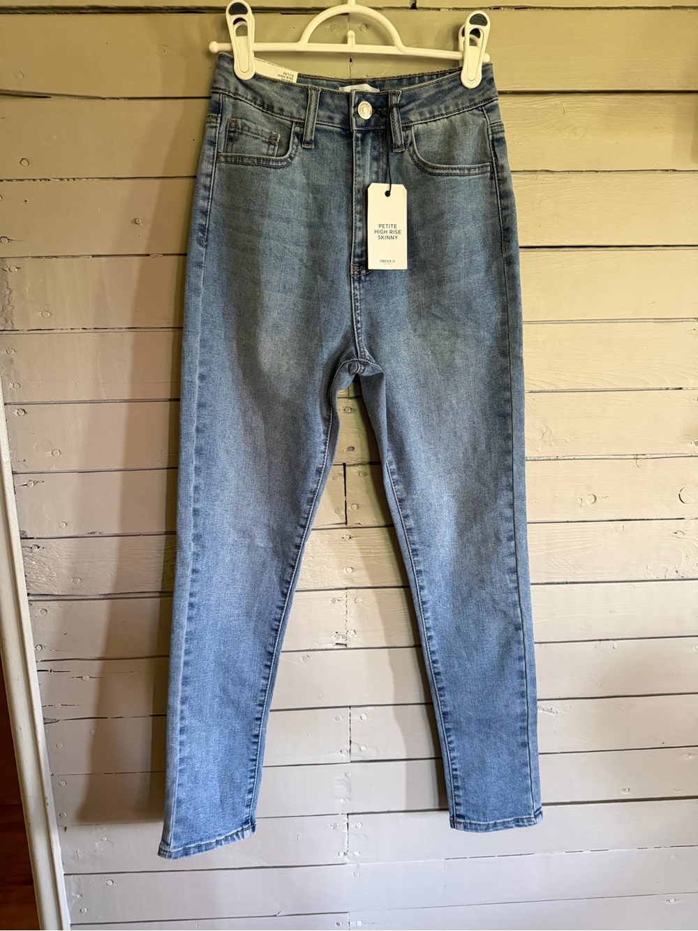 Forever 21 Light Blue High-Rise Skinny Jeans